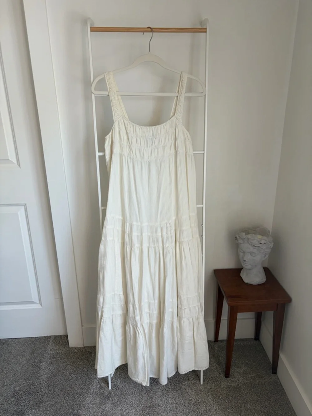 WHITE/IVORY airy gauze tiered maxi dress festival stagecoach Coachella